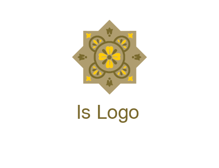 square and circle inside flourish pattern illustration