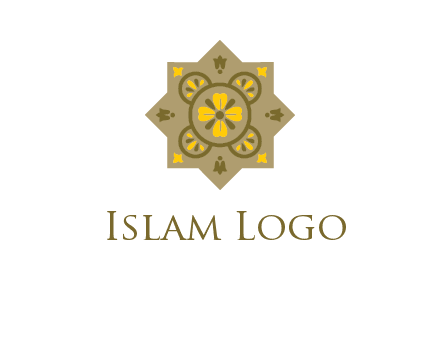square and circle inside flourish pattern illustration