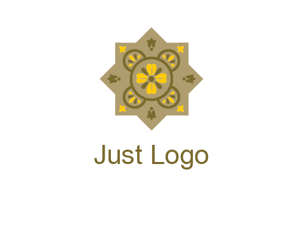 square and circle inside flourish pattern illustration