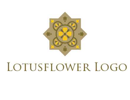 square and circle inside flourish pattern illustration