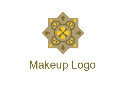 square and circle inside flourish pattern illustration