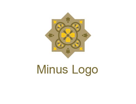 square and circle inside flourish pattern illustration