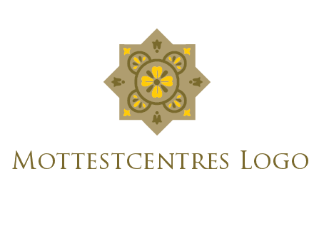 square and circle inside flourish pattern illustration