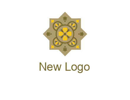 square and circle inside flourish pattern illustration