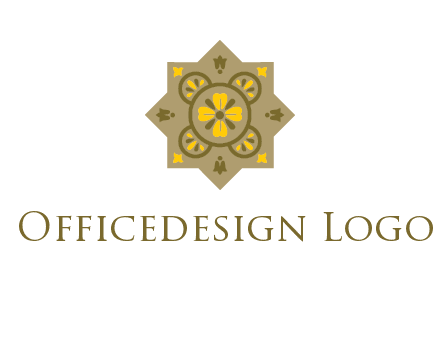 square and circle inside flourish pattern illustration