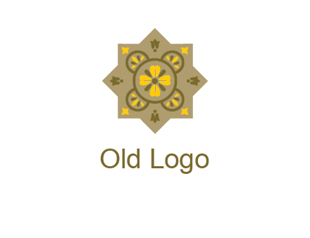 square and circle inside flourish pattern illustration