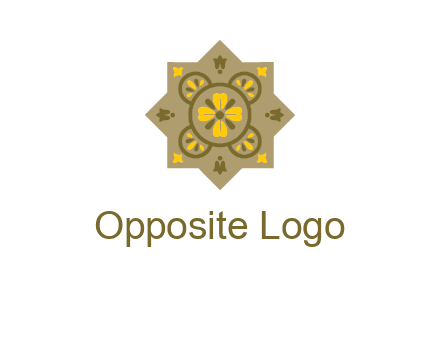 square and circle inside flourish pattern illustration
