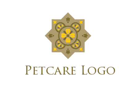 square and circle inside flourish pattern illustration