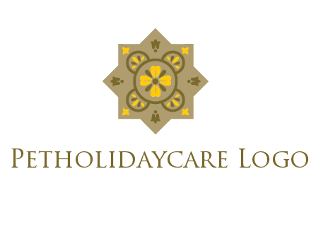 square and circle inside flourish pattern illustration