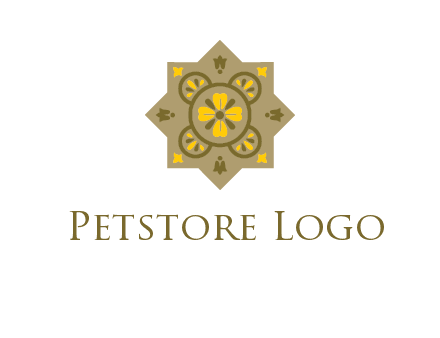 square and circle inside flourish pattern illustration