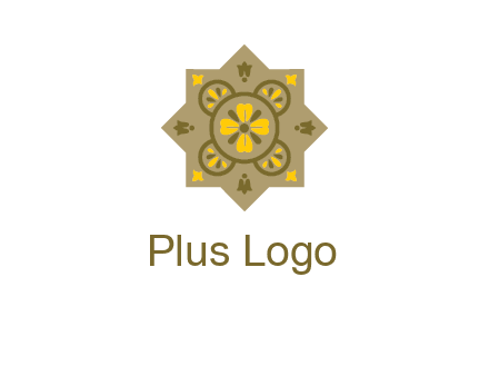 square and circle inside flourish pattern illustration