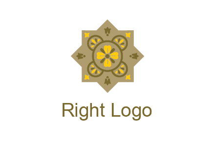 square and circle inside flourish pattern illustration