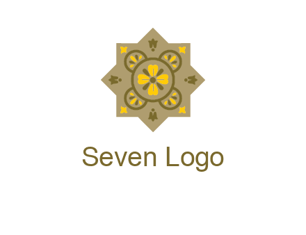 square and circle inside flourish pattern illustration