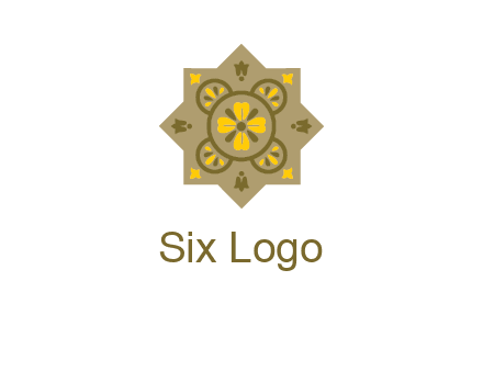 square and circle inside flourish pattern illustration