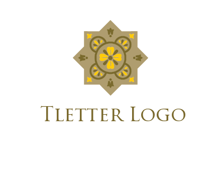 square and circle inside flourish pattern illustration
