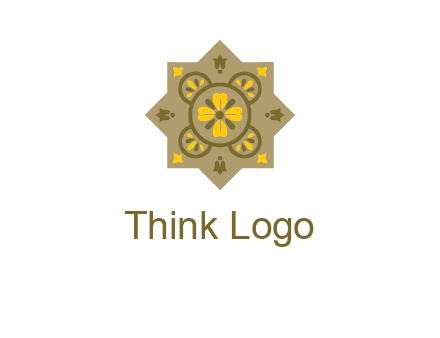 square and circle inside flourish pattern illustration