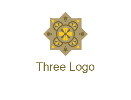 square and circle inside flourish pattern illustration