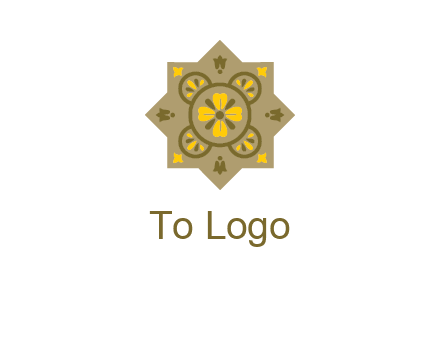square and circle inside flourish pattern illustration