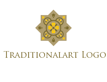 square and circle inside flourish pattern illustration