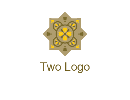 square and circle inside flourish pattern illustration