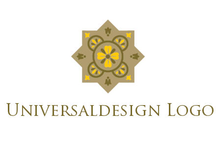 square and circle inside flourish pattern illustration