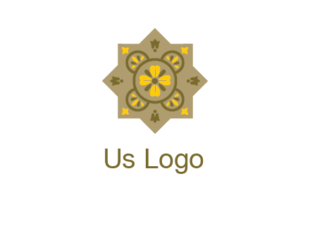 square and circle inside flourish pattern illustration