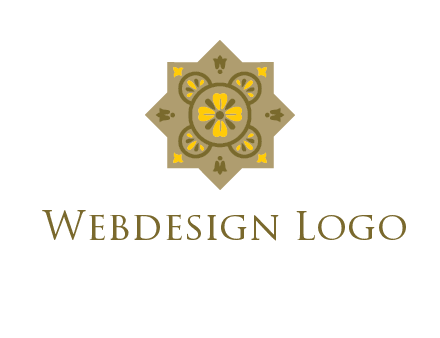 square and circle inside flourish pattern illustration
