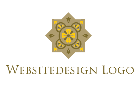 square and circle inside flourish pattern illustration