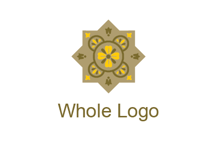 square and circle inside flourish pattern illustration