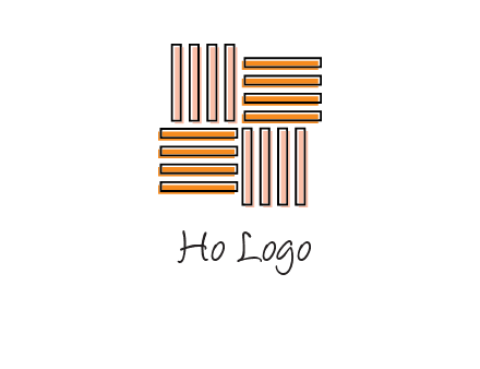 Vertical and horizontal bars in square shape abstract logo