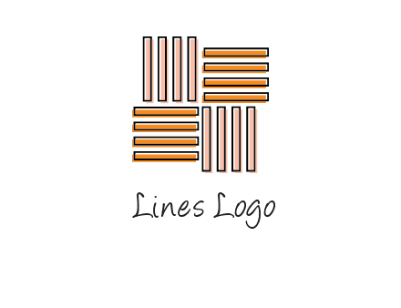 Vertical and horizontal bars in square shape abstract logo