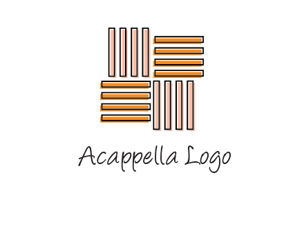 Vertical and horizontal bars in square shape abstract logo