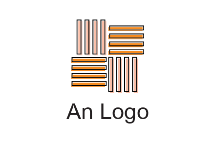 Vertical and horizontal bars in square shape abstract logo
