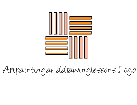 Vertical and horizontal bars in square shape abstract logo