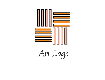 Vertical and horizontal bars in square shape abstract logo