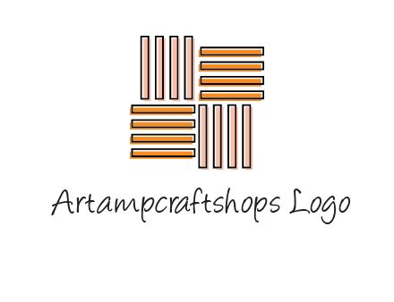 Vertical and horizontal bars in square shape abstract logo