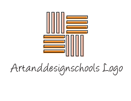 Vertical and horizontal bars in square shape abstract logo