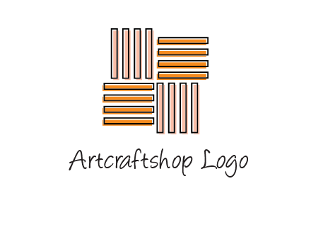 Vertical and horizontal bars in square shape abstract logo