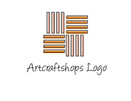 Vertical and horizontal bars in square shape abstract logo