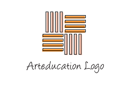 Vertical and horizontal bars in square shape abstract logo