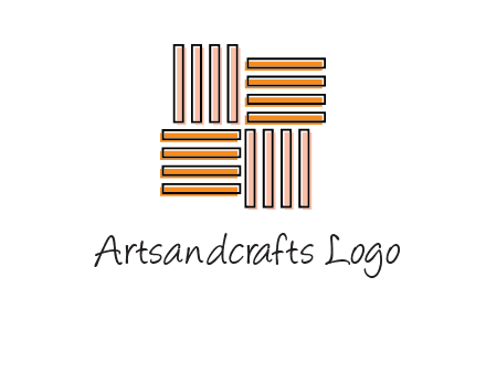 Vertical and horizontal bars in square shape abstract logo