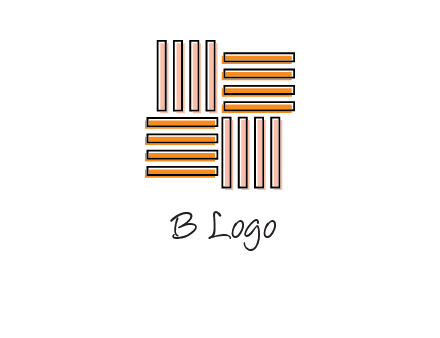 Vertical and horizontal bars in square shape abstract logo