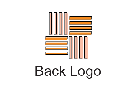 Vertical and horizontal bars in square shape abstract logo