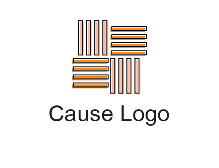 Vertical and horizontal bars in square shape abstract logo