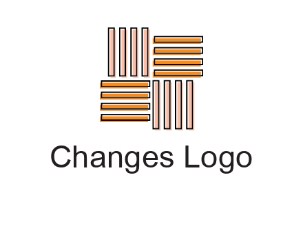 Vertical and horizontal bars in square shape abstract logo