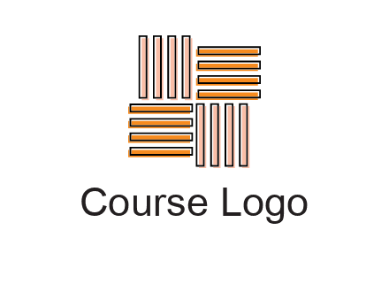Vertical and horizontal bars in square shape abstract logo