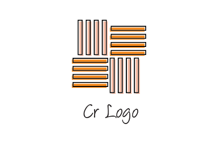 Vertical and horizontal bars in square shape abstract logo