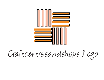 Vertical and horizontal bars in square shape abstract logo