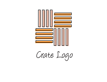Vertical and horizontal bars in square shape abstract logo