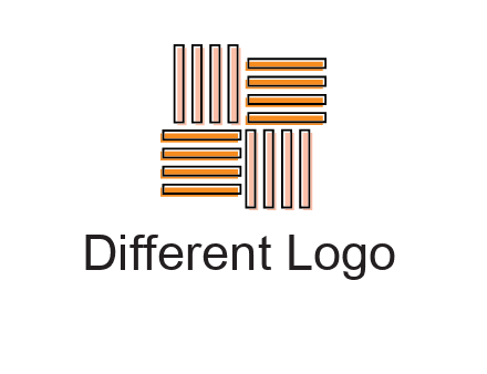Vertical and horizontal bars in square shape abstract logo